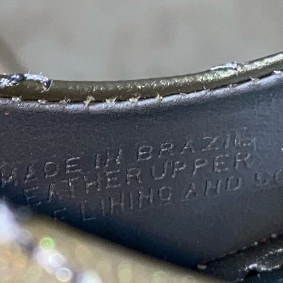 BCBGirls Quilted Black Cap Toe Leather Pump Heels Size 8.5B Army Green - Picture 14 of 15